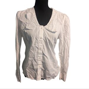 Calligraphic White Longsleeve Blouse